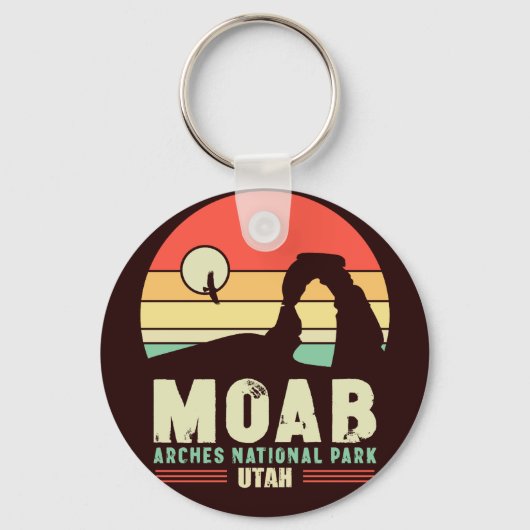 Moab Utah  woestijn Sunset Retro Souvenir 60s Sleutelhanger (Voorkant)