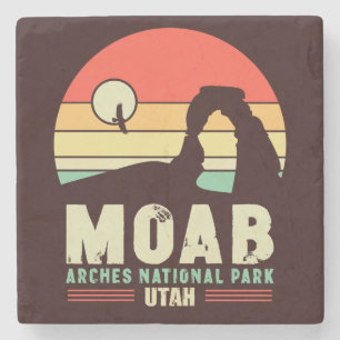 Moab Utah  woestijn Sunset Retro Souvenir 60s Stenen Onderzetter