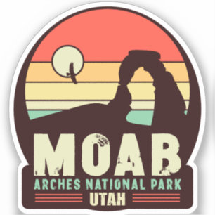 Moab Utah woestijn Sunset Retro Souvenir 60s Sticker