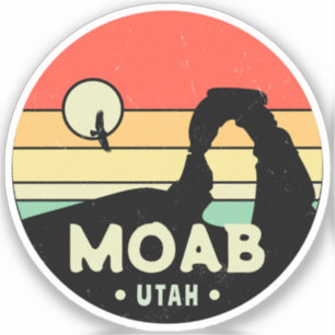 Moab Utah woestijn Sunset Retro Souvenir 60s Sticker