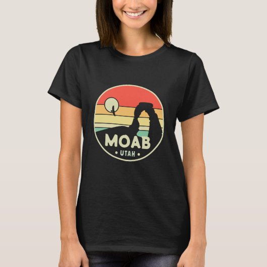 Moab Utah woestijn Sunset Retro Souvenir 60s T-shirt (Voorkant)