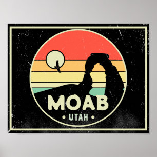 Moab Utah woestijn Sunset Retro Souvenir 80s Poster