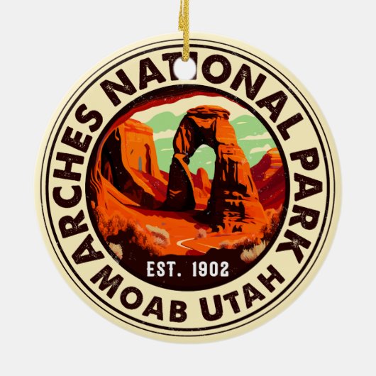 Moab Utah - Zonneartsavontuur in openlucht Keramisch Ornament (Achterkant)