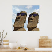 Moai avec lunettes de soleil - Poster (Cuisine)