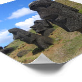 Moai op Rano Raraku, Paaseiland Poster (Hoek)