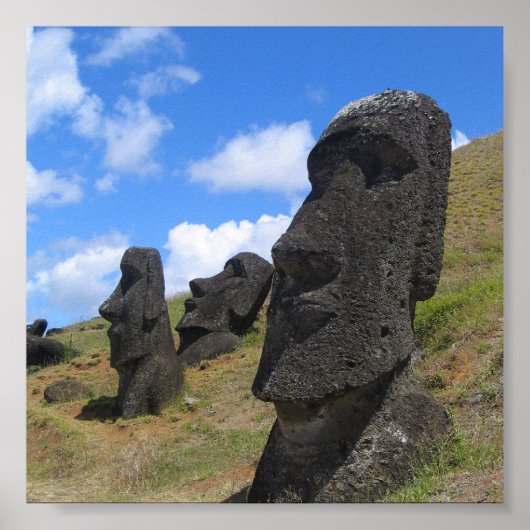 Moai op Rano Raraku, Paaseiland Poster (Voorkant)