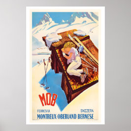MOB Montreux Oberland Bernois Swiss Railway Poster