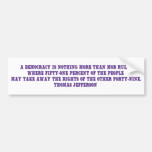 Mob-regel Bumpersticker (Voorkant)