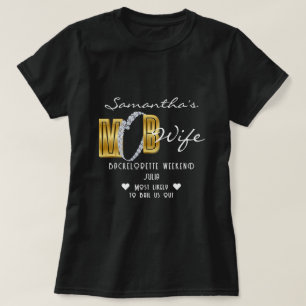 Mob Vrouw & Cocktails Zwart Bach Vrijgezellenfeest T-shirt