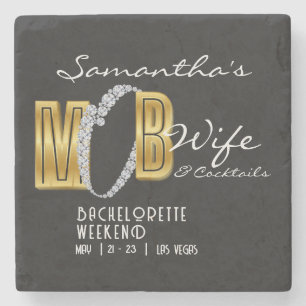 Mob Wife & Cocktails Zwarte Bach Meisjesuitje Stenen Onderzetter