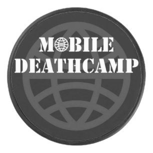 Mobiel doodkamp "Wereldbol-hockey puck" Hockey Puck