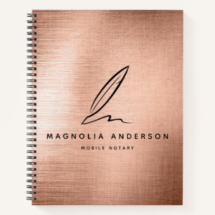 Mobiel edelmetalen Roos met goudpenseel Notitieboek