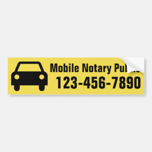 Mobiel notaris openbaar telefoonnummer aangepast bumpersticker