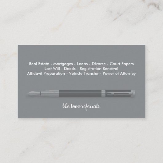 Mobiel Notarisch Openbaar Visitekaartje (Achterkant)