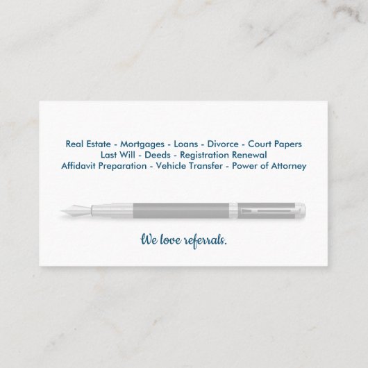 Mobiel Notarisch Openbaar Visitekaartje (Achterkant)