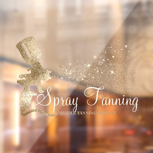 Mobiel Spray Tanning Glitter Goud Glitterend Raamsticker