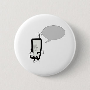 Mobiel telefoonkarakter dat met een toespraak b pr ronde button 5,7 cm
