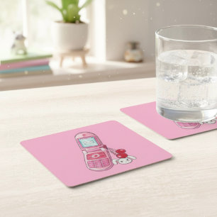 Mobiel Vierkante Kartonnen Onderzetter