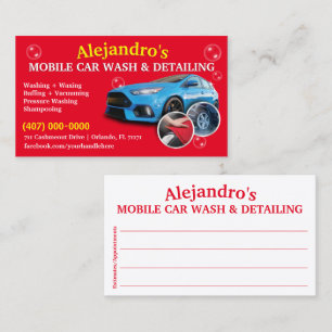 Mobiel wasprogramma voor auto's en details - Dring Visitekaartje