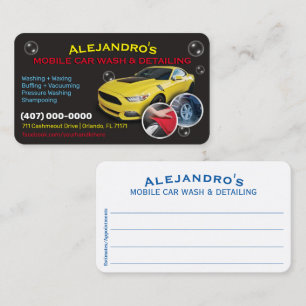 Mobiel wasprogramma voor auto's en details - Dring Visitekaartje