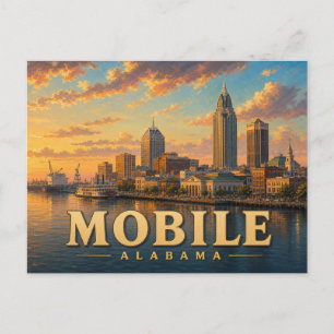 Mobiele Alabama Vintage Reisposter Briefkaart