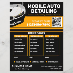 Mobiele Auto Detailing Professionele Autowas Flyer