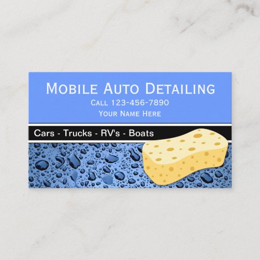 Mobiele auto detailing Visitekaartjes (Voorkant)