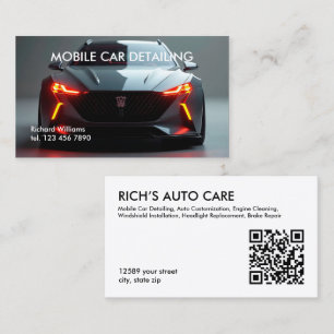 Mobiele Auto Details Aangepaste QR Visitekaartje
