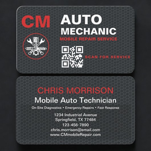 Mobiele Auto Monteur QR Code Visitekaartje