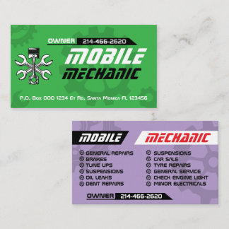 Mobiele Automechanic Autobandenreparatie Bewerkbaa Visitekaartje