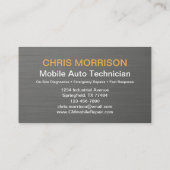 Mobiele Autoreparatie & Auto Technicus Service Visitekaartje (Achterkant)