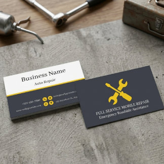 Mobiele Autoreparatiewerkplaats Tweezijdige Visite Visitekaartje