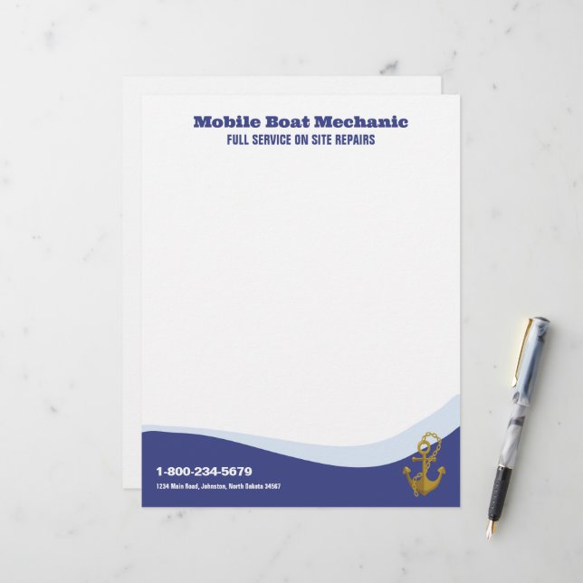 Mobiele bootmonteur briefhoofd (Voorkant / Achterkant in situ)