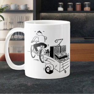 Mobiele DJ Cartoon Koffie Extra Grote Beker