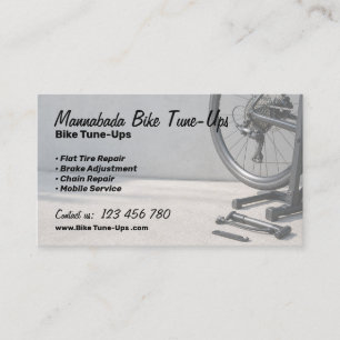 Mobiele fietsreparatie afstelling service visitekaartje