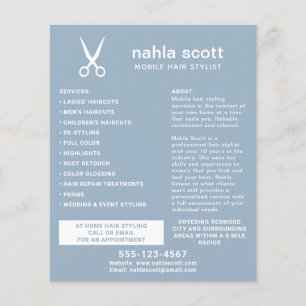 Mobiele kapper schaar Modern Blauw Flyer