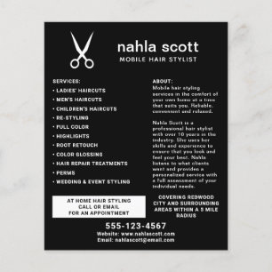 Mobiele Kappersschaar Modern Zwart Flyer