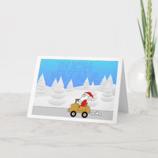 Mobiele kerstman - het Italiaans Feestdagen Kaart