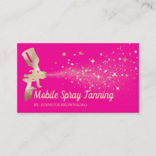 Mobiele lichaamsverf Tan Spray roze Visitekaartje