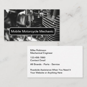 Mobiele motorreparatieservice visitekaartje