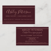 Mobiele Notarctische typografie roos gouden streep Visitekaartje (Voorkant / Achterkant)