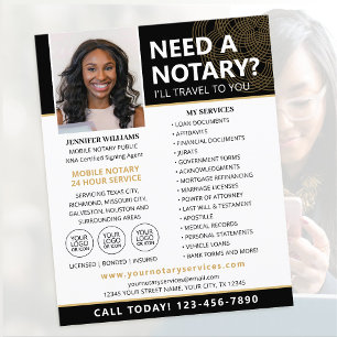 Mobiele Notaris Dienst Foto Flyer Zwart Goud