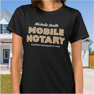 Mobiele Notaris Goud Zwart Persoonlijke naam T-shirt