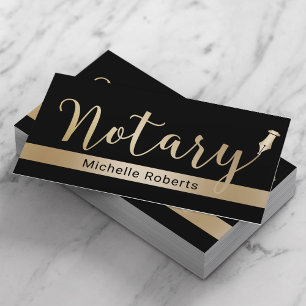 Mobiele notaris lening ondertekening agent gouden visitekaartje