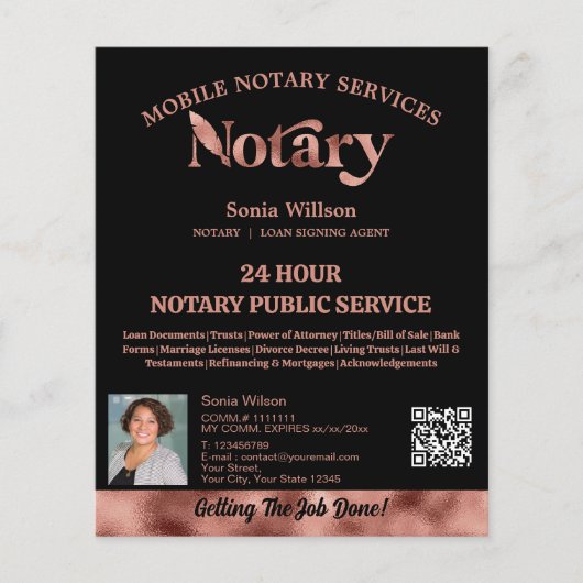 Mobiele notaris & Lening Signing Agent QR Code Fot Flyer (Voorkant)