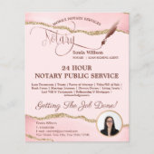 Mobiele Notaris & Lening Signing Agent Roze Agate Flyer (Voorkant)