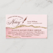 Mobiele Notaris & Lening Signing Agent Roze Agate Visitekaartje (Voorkant)