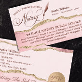 Mobiele Notaris & Lening Signing Agent Roze Agate Visitekaartje