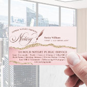 Mobiele Notaris & Lening Signing Agent Roze Agate Visitekaartje
