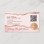 Mobiele Notaris & Lening Signing Agent Roze QR-cod Visitekaartje (Achterkant)
